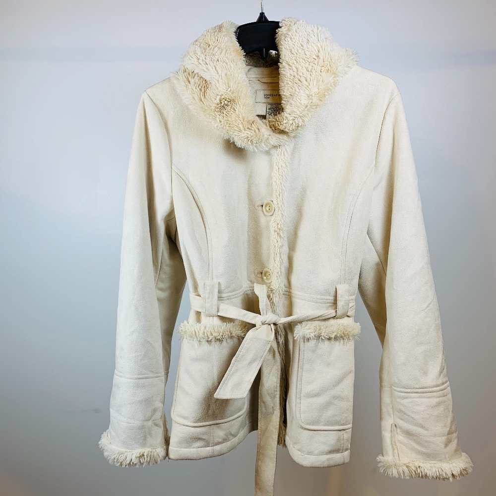 Jones New York Suede/Fur Coat Women's Sz XXL